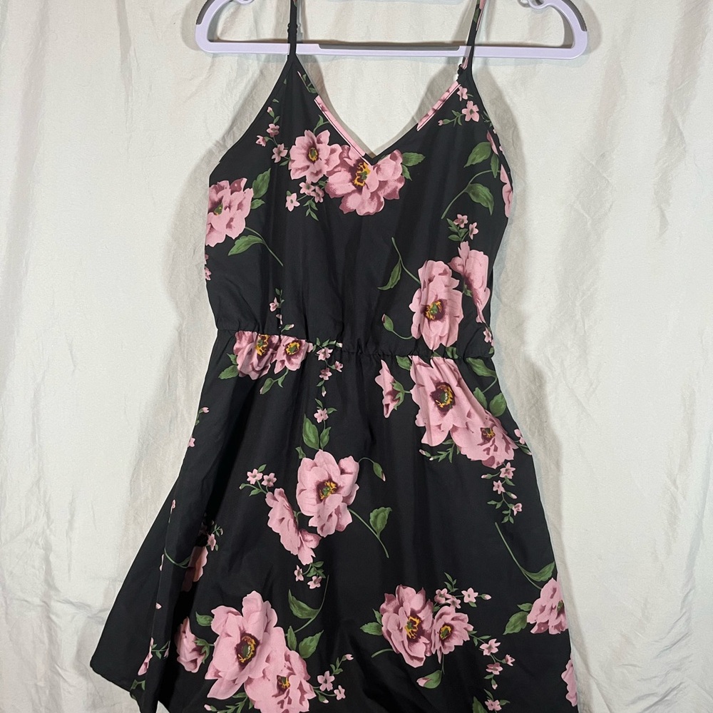 Floral Black and Pink‎ Women's Dress